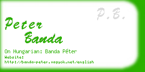 peter banda business card